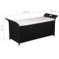 Preview:  Truhenbank mit Polster 138 cm Poly Rattan Schwarz