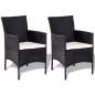 Preview:  4-tlg. Garten-Lounge-Set mit Auflagen Poly Rattan Schwarz