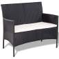 Preview:  4-tlg. Garten-Lounge-Set mit Auflagen Poly Rattan Schwarz