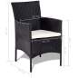 Preview:  4-tlg. Garten-Lounge-Set mit Auflagen Poly Rattan Schwarz