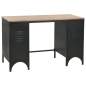 Preview:  Schreibtisch mit Ständer Tannenholz Massiv und Stahl 120x50x76 cm