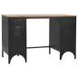 Preview:  Schreibtisch mit Ständer Tannenholz Massiv und Stahl 120x50x76 cm