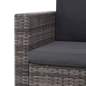 Preview:  2-tlg. Garten-Lounge-Set mit Auflagen Poly Rattan Grau