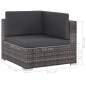 Preview:  6-tlg. Garten-Lounge-Set mit Auflagen Poly Rattan Grau