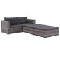 Preview:  3-tlg. Garten-Lounge-Set mit Auflagen Poly Rattan Grau