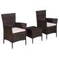 Preview:  3-tlg. Bistro-Set Poly Rattan Braun