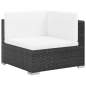 Preview:  7-tlg. Garten-Lounge-Set mit Auflagen Poly Rattan Schwarz