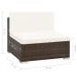 Preview:  7-tlg. Garten-Lounge-Set mit Auflagen Poly Rattan Braun