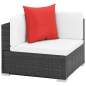 Preview:  7-tlg. Garten-Lounge-Set mit Auflagen Poly Rattan Schwarz