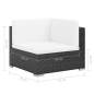 Preview:  7-tlg. Garten-Lounge-Set mit Auflagen Poly Rattan Schwarz