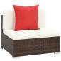 Preview:  7-tlg. Garten-Lounge-Set mit Auflagen Poly Rattan Braun