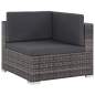 Preview:  6-tlg. Garten-Lounge-Set mit Auflagen Poly Rattan Grau