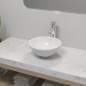 Preview:  Bad-Waschbecken mit Mischbatterie Keramik Rund Weiß
