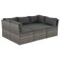 Preview:  4-tlg. Garten-Lounge-Set mit Polstern Poly Rattan Grau
