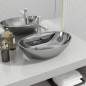 Preview:  Waschbecken mit Überlauf 58,5 x 39 x 21 cm Keramik Silbern