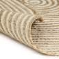 Preview:  Teppich Handgefertigt Jute mit weißem Spiraldruck 120 cm