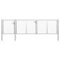 Preview:  Gartentor Stahl 400 x 100 cm Silbern