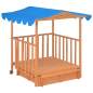 Preview:  Kinderspielhaus mit Sandkasten Holz Blau UV50 