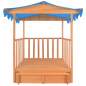 Preview:  Kinderspielhaus mit Sandkasten Holz Blau UV50 