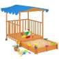 Preview:  Kinderspielhaus mit Sandkasten Holz Blau UV50 