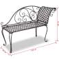 Preview:  Garten-Chaiselongue 128 cm Stahl Antik Braun