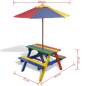 Preview:  Kinder-Picknickgarnitur mit Sonnenschirm in 4 Farben