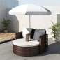 Preview:  Gartenbett mit Sonnenschirm Braun Poly Rattan