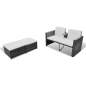 Preview:  4-tlg. Garten-Lounge-Set mit Kissen Poly Rattan Braun