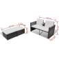 Preview:  4-tlg. Garten-Lounge-Set mit Kissen Poly Rattan Braun