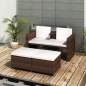 Preview:  4-tlg. Garten-Lounge-Set mit Kissen Poly Rattan Braun