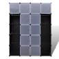 Preview:  Modularer Schrank mit 14 Fächern schwarz/weiß 37x146x180,5cm