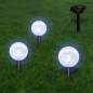 Preview: Solarkugel 3 LED Gartenleuchten mit Erdspießen & Solarmodul