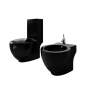 Preview: Stand-Toilette/WC WC Sitz+Stand-Bidet Bodenstehend schwarz