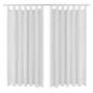 Preview: Vorhänge Gardinen aus Satin 2-teilig 140 x 175 cm Weiß