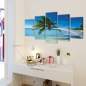 Preview: Bilder Dekoration Set Strand mit Palmen 200 x 100 cm