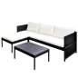 Preview:  3-tlg. Garten-Lounge-Set mit Kissen Poly-Rattan Schwarz