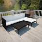 Preview:  3-tlg. Garten-Lounge-Set mit Kissen Poly-Rattan Schwarz