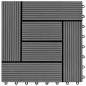 Preview: Graue Terrassenfliesen 11 Stk. 30 x 30 cm WPC 1 qm