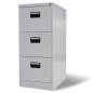 Preview:  Registerschrank mit 3 Schubladen Grau 102,5 cm Stahl