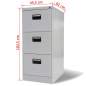 Preview:  Registerschrank mit 3 Schubladen Grau 102,5 cm Stahl