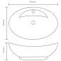 Preview: Keramik Waschbecken Hahnloch/Überlaufloch schwarz oval