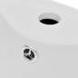 Preview: Standwaschbecken mit Hahn/Überlaufloch Keramik weiß rund 