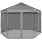 Preview:  Hexagonal Pop-Up Zelt mit 6 Seitenwänden Grau 3,6x3,1 m
