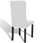Preview:  Gerader Stretch Stuhlbezug 4 Stück Weiß