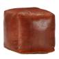 Preview:  Pouf Hellbraun 40 x 40 x 40 cm Echtes Ziegenleder