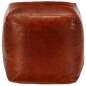 Preview:  Pouf Hellbraun 40 x 40 x 40 cm Echtes Ziegenleder
