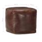 Preview:  Pouf Dunkelbraun 40 x 40 x 40 cm Echtes Ziegenleder
