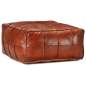 Preview:  Pouf Hellbraun 60 x 60 x 30 cm Echtes Ziegenleder