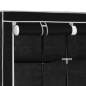 Preview:  Kleiderschrank mit Fächern Stangen Schwarz 150x45x175cm Stoff