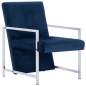 Preview:  Sessel mit verchromten Füßen Blau Samt